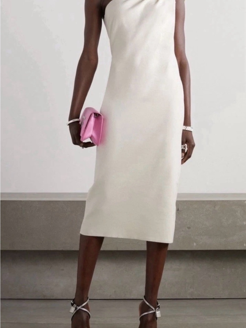 Tom Ford One-Shoulder Midi Dress in Cream Size Small Brand new with tags